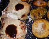 Foto del paso 7 de la receta: Costillitas de cerdo con batatas azucaradas y zapallo al romero