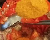A picture of step 3 of Qeema aloo.
