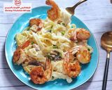 صورة لخطوة 2 من وصفة 🍤 مكرونه وايت صوص بالجمبري 🍤