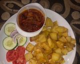 A picture of step 3 of Fried potato & sauce🍽🥔.