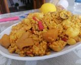 Foto del paso 1 de la receta Paella para 2 de marisco y rape en Thermomix