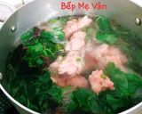 Hình bước làm 2 của món Canh rau dền mồng tơi nấu mọc