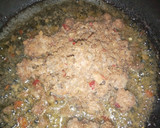 A picture of step 1 of Scrambled tofu and minced meat sauce.