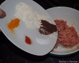A picture of step 2 of Persian pan fried sumac kebab.