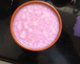 A picture of step 3 of Misti Dahi -beetroot flavoured.