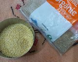 A picture of step 1 of Japanese tabbouleh with millet.