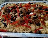 A picture of step 12 of Mutton Afghani pulao.
