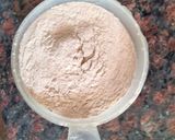 A picture of step 1 of Taro root/arbi & water chestnut flour poori.
