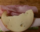 A picture of step 3 of My low carb ham and turkey sambo.