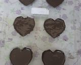 A picture of step 2 of (meethi recipe)Small pinnata heart shape dark chocolates.