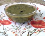 A picture of step 5 of Healthy Mooligai Mudakathan Thoothuvalai Keerai Masiyal - calcium rich.