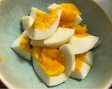 A picture of step 3 of Taro, Sweet Potato, Cucumber, and Cranberry Salad (with Egg and Fresh Basil).