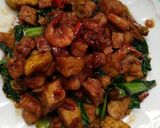 Foto langkah ke 3 dari resep Tumis pokcoy (udang,tahu,tempe) saus tiram.