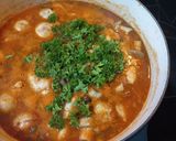 A picture of step 5 of Sicilian Hake Stew with Raisins and Mushrooms.