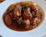 Foto del paso 8 de la receta Cazuela de costillas, butifarras, champiñones y patatas