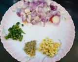 A picture of step 1 of Chicken reshmi seekh kebab.