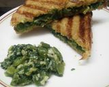 A picture of step 8 of Spinach Capsicum cheese Sandwich (brown bread) (jain/regular).