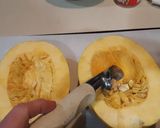 A picture of step 1 of Keto Spaghetti squash pizza.