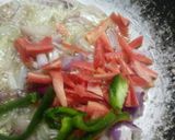 A picture of step 1 of Kolhapuri paneer.