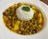 A picture of step 4 of Mangodi with rice.