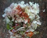 A picture of step 2 of Veg cheese corn sandwich.