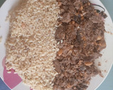 Foto del paso 7 de la receta: Confit de muslo de pato con setas, crujiente de almendra y arroz