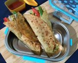 A picture of step 6 of Aloo tikki roll.