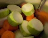 A picture of step 1 of Zucchini and Carrot Soup with Creamy Cheese.
