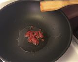 A picture of step 3 of Mapo Tofu  Braised silken tofu and ground beef with spicy sauce.