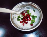 A picture of step 4 of Pomegranate Raita.