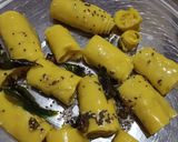 A picture of step 7 of Gujarati khandvi.