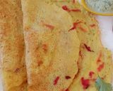 A picture of step 4 of Moong dal chilla.