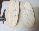 Foto del paso 1 de la receta: Bocadillo de tortilla francesa con jamón, pimiento y cebolla