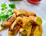 A picture of step 7 of Mirchi vada with coriander chutney.