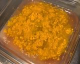 Une image de l'étape 4 de Riz moulé à la pêche, vin blanc et curcuma.
