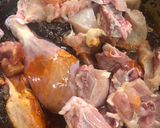 A picture of step 6 of Nagpur style Sauji chicken curry.