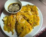 Gambar langkah 7 resipi Telur Dadar Udang Versi Korea.