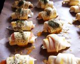 A picture of step 2 of Salmon and Chicken Croissants 🥐.