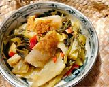 Hình bước làm 6 của món Dưa Cải Chua Kho Ba Chỉ Chay