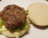 A picture of step 3 of Fluffy's homemade hash brown cheese burger.