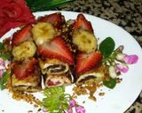 Une image de l'étape 6 de Pain de mie roulé au nutella,fraises,banane.