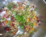 A picture of step 4 of Jowar (sorghum) chaat salad.