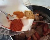 A picture of step 2 of Tinday Gosht.