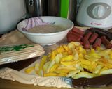 A picture of step 1 of Chips corndog.