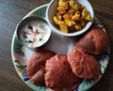 A picture of step 6 of Beetroot masala Puri.