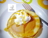 A picture of step 2 of Pancake recipe with toppings.