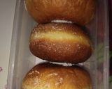 A picture of step 9 of Pillow doughnuts with white line.