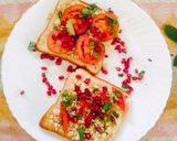 A picture of step 2 of Cottage cheese toast (Tomato Basil cottage cheese Toast).
