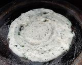 A picture of step 5 of Rava onion dosa (with leftover dosa batter).