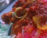 A picture of step 3 of Pink rice with stew and veggies.